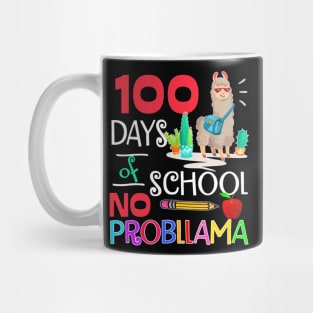 100 Days of School No Probllama Llama Shirt Llama Girls Mug